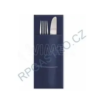 Papírový ubrousek Ubrousky PREMIUM 32 x 40 cm "CutleryStar" (kapsy na příbor) tmavě modré [50 ks] (89003)