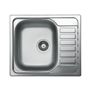 Nerezový dřez Novaservis Dřez 50x58 1+1/2 s okapem a přepadem vč. sifonu NSP 51 nerez DR50/58