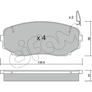 Brzdový systém Sada brzdových destiček, kotoučová brzda CIFAM 822-872-0