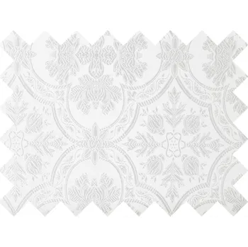 HEDVA ČESKÝ BROKÁT Vzorek brokátu 5x10cm 50749 ČTYŘLÍSTEK bílá | 140