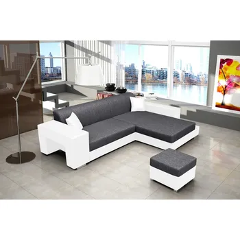 Obývací stěna Sedací souprava Oskar P šedá/bílá