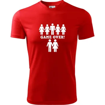 Pánské tričko Game over svatba - Pánské triko Fantasy sportovní (dresovina) - S ( Červená )