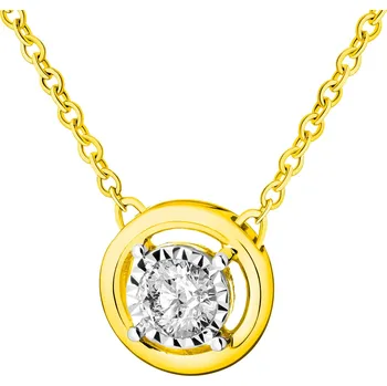 Náhrdelník Zlatý náhrdelník s briliantem - 0,10 ct - ryzost 585 - 181.319