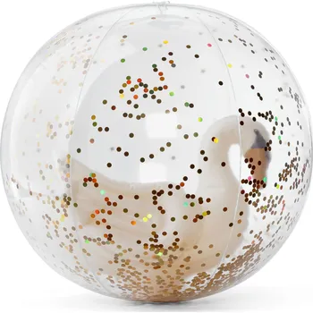 Konges Slojd Průhledný nafukovací míč s labutí Konges Sløjd Swan Beach Ball