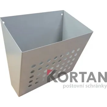 Poštovní schránka Nástěnný děrovaný košík (šířka 300 mm)- zásobník na prospekty, letáky, tiskoviny, reklamní tisk - RAL standardní RAL 9005 - černá