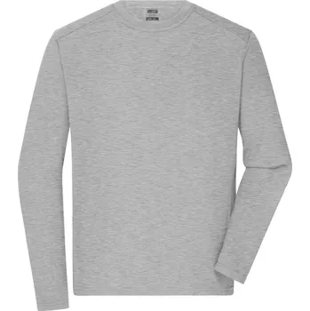 Pánská móda Daiber Pánské pracovní triko s dlouhým rukávem s Bio bavlnou JN1840 Barva: Šedý melír, Velikost: XXL