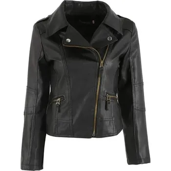 Dámský křivák Motorkárska dámska bunda biker Barva: Černá, Velikost: XL