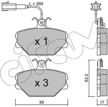 Brzdová destička Sada brzdových destiček, kotoučová brzda CIFAM 822-059-0