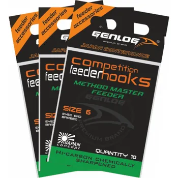 Rybářský háček GENLOG HÁČKY METHOD MASTER FEEDER 10ks - vel. 10