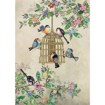 Luxusní přání BUG ART Ptáčci na klícce (Blahopřání s obálkou)