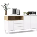 Komoda Atrei 172 bílá/dub - SLEVA 3% s kodem radost25