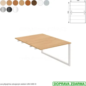 Psací stůl USD O 1200 R Hobis UNI - Stůl pracovní zdvojený řetězící 120 x 160