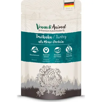 Krmivo pro kočku Venandi Animal – krocan jako jediný zdroj bílkovin 24× 125 g
