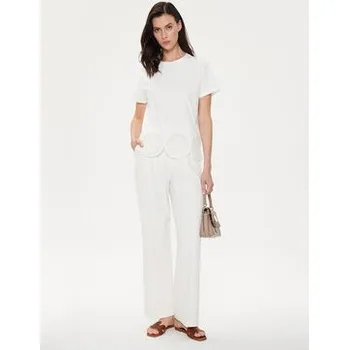 Pánské tričko Sisley T-Shirt 3F1QL105I Écru Regular Fit M