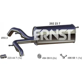 Tlumič výfuku Zadni tlumic vyfuku ERNST 202237