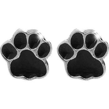 Módní doplněk JSB bijoux s.r.o. Ocelové náušnice puzety psí tlapka s černým smaltem