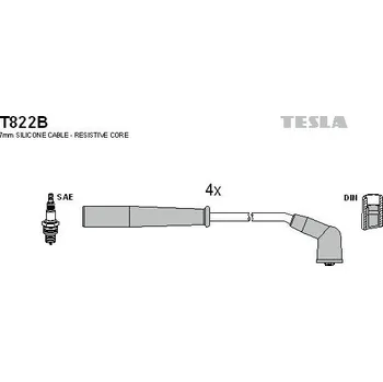 Zapalovací kabel Sada kabelů pro zapalování TESLA T822B
