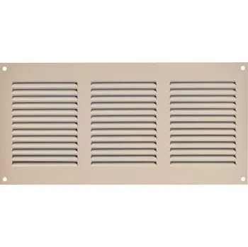 Ventishop KVMbz 300x150 kovová hranatá větrací mřížka se síťkou, béžová