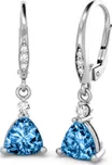 Couple, Zlaté náušnice, bílé zlato zirkon, smaragd syntetický, Patent visací dámský, 585-66-3-0338.1B00.0.00.103.10