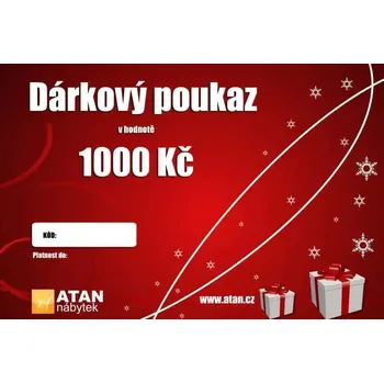 Dárková visačka ATAN Vánoční dárkový poukaz v hodnotě 1000 Kč Elektronický - SLEVA 3% s kodem radost25