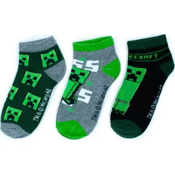 CHLAPECKÉ KOTNÍČKOVÉ PONOŽKY MINECRAFT SADA 3 KS - 50348/010 Velikost: 23-26