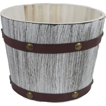 Obal na květináč Dřevěný obal na květiny D6217/2 - dia 19,5 x 14,5 cm