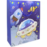 Taška dárková XL 30x41,5x12 cm, dětský motiv astronaut
