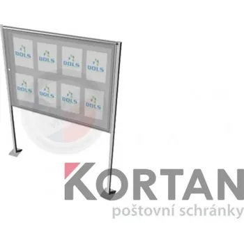 Vitrína exteriérová DOLS 1000x700 mm + stříška a stojiny - lakovaná RAL 8017 - čokoládová hnědá