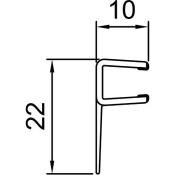 Těsnění do okna a dveří Svislé těsnění na 6 mm skla, pro Divera 82026.KD.1984
