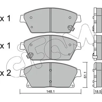 Auto-moto Sada brzdových destiček, kotoučová brzda CIFAM 822-839-0
