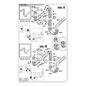 Sifon Sam holding Sifon T-726N/I DN40 dřezový 621208