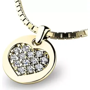 Přívěsek Dámský přívěsek žluté zlato 585/1000 srdce 10882-ZL-ZIR bez řetízku