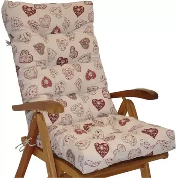 Podsedák Polstr UNI křeslo vysoké - červená srdce - SLEVA 3% s kodem radost25