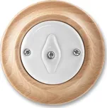 ABB DECENTO Přepínač křížový, otočný, bezšroubové svorky, řazení 7, bílá/přírodní buk