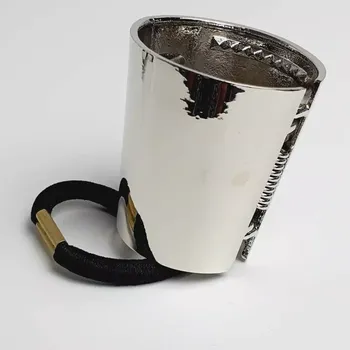 Ozdobná gumička pro vysoký culík - stříbrná