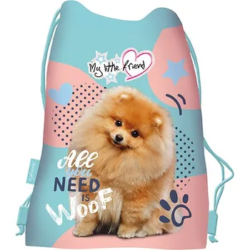 Školní sáček Sáček na přezůvky/batůžek My Little Friend - pes, rozměry: 43 x 32 cm