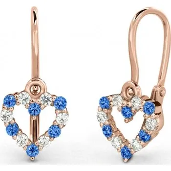 Náušnice Couple, Dětské náušnice Viola, růžové zlato a světle modré zirkony, 585-66-3-0241.4C00.0.00.103.14
