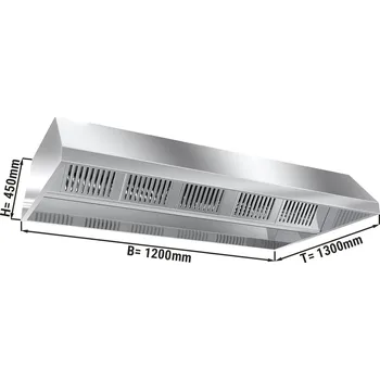 Lednice G.Gastro Stropní digestoř 1,2 m - s filtrem a svítidlem