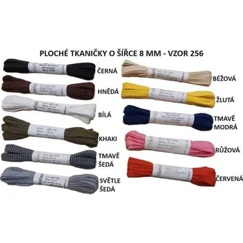 Tkaničky do bot Šňůrky ploché 70cm, mix barev - černá