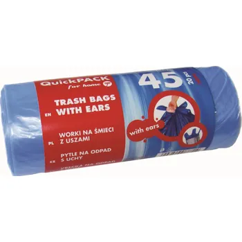 Pytle na odpadky Pytel na odpadky s uchy zavazovací 45 l/20 ks modré Vigo