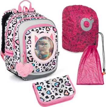 Školní batoh Velký školní set Topgal ENDY 23037 G - batoh + penál + pytlík na přezůvky + pláštěnka