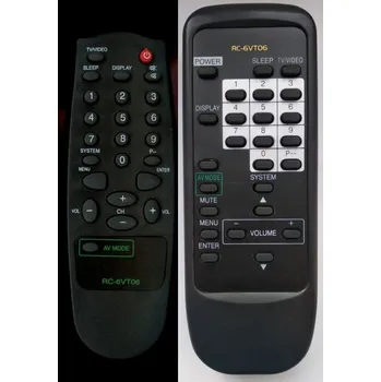 Dálkový ovladač AIWA RC-6VT06, TV-A145, TV-A205, TV-A215, TV-C141KE1, TV-C141KER, TV-C142, TV-C201KE1, TV-C201KER, TV-C202. - dálkový ovladač - duplikát