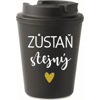 Termohrnek ZŮSTAŇ STEJNÝ - černý termohrnek 300 ml