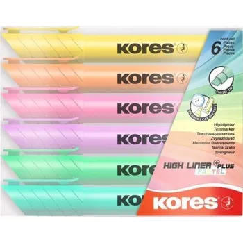 Zvýrazňovač Zvýrazňovač sada Kores Pastel Plus 6ks