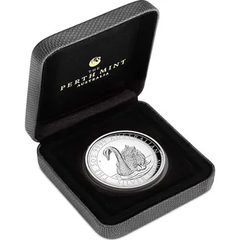 Sběratelství Perth Mint Australian Swan stříbrná mince 5oz 2018 Proof High Relief