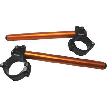 Aluminium-forged clip-ons ACCOSSATO with metal clamp composed of 2 half-rings 10 degrees inclination, orange CP003N-51-O-250