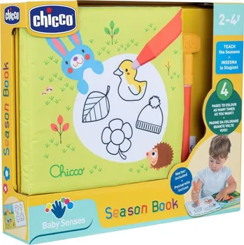 Výuková hračka CHICCO Knížka na opakování malování pomocí vody Seasons 24m+