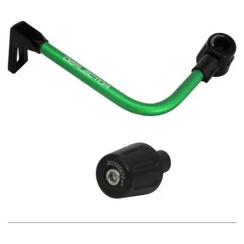 Lever guard ACCOSSATO with green hose and joint left, aluminium DE005-029-TP-16