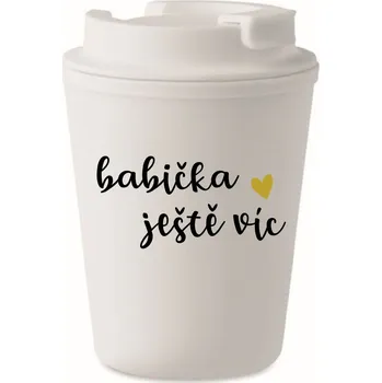 Termohrnek BABIČKA JEŠTĚ VÍC - bílý termohrnek 300 ml