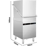 G.Gastro Průchozí myčka nádobí - dotyková - 9,66 kW - s čerpadlem mycího prostředku, oplachovým čerpadlem a vypouštěcím čerpadlem